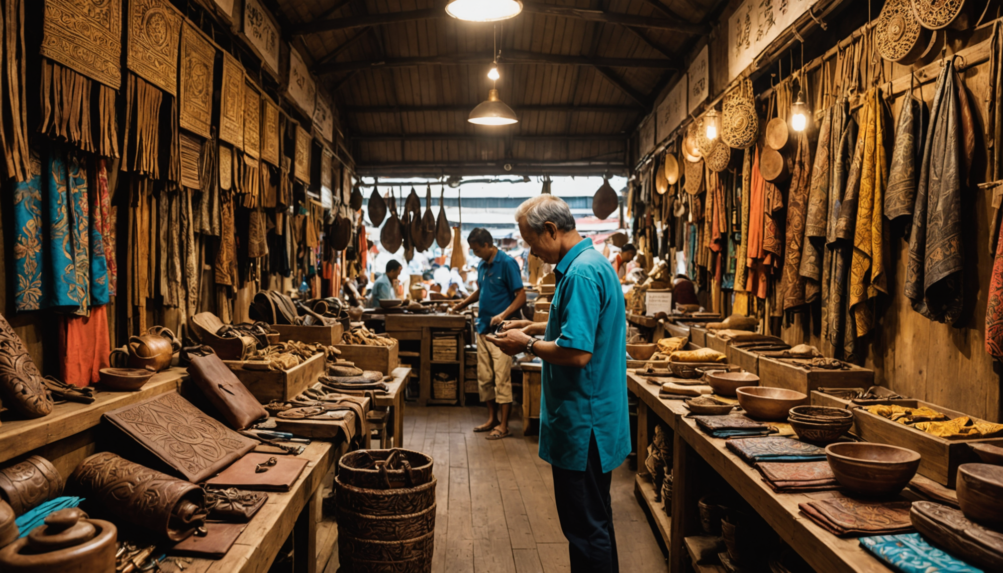 découvrez l’artisanat local à travers le cuir, le batik et le bois sculpté : des savoir-faire traditionnels uniques à soutenir lors de votre voyage. favorisez l’économie locale en achetant ces créations authentiques.