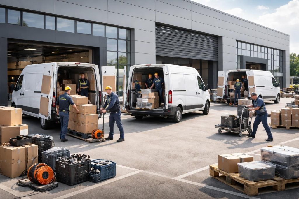 Déménagement atelier avec des utilitaires Renault Master et service logistique professionnel